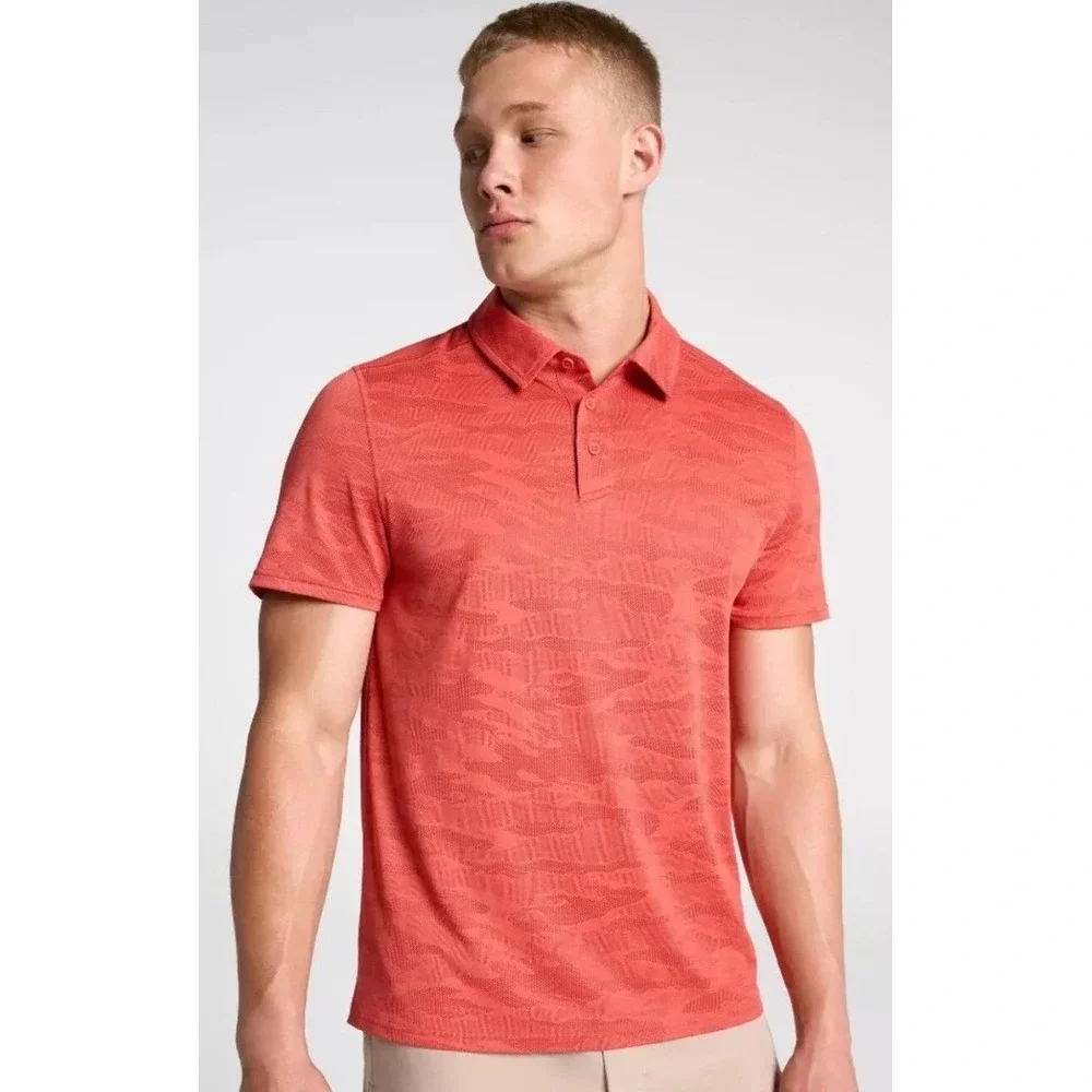 DSG Movement Jacquard Polo Mens Medium Cabana Coral New With‎ Tags